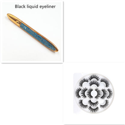 Self-Adhesive False Eyelashes with Multicolor Eyeliner – No Glue Needed