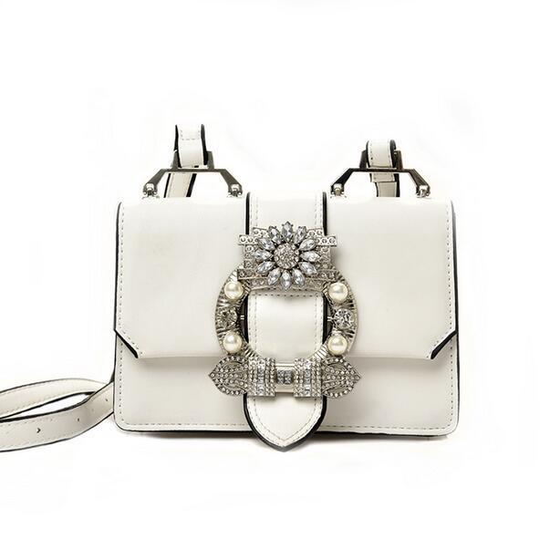 Elegant Designer Handbag with Diamond Lock