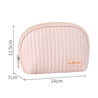 Round Cake Cosmetic Travel Bag Set Waterproof PU