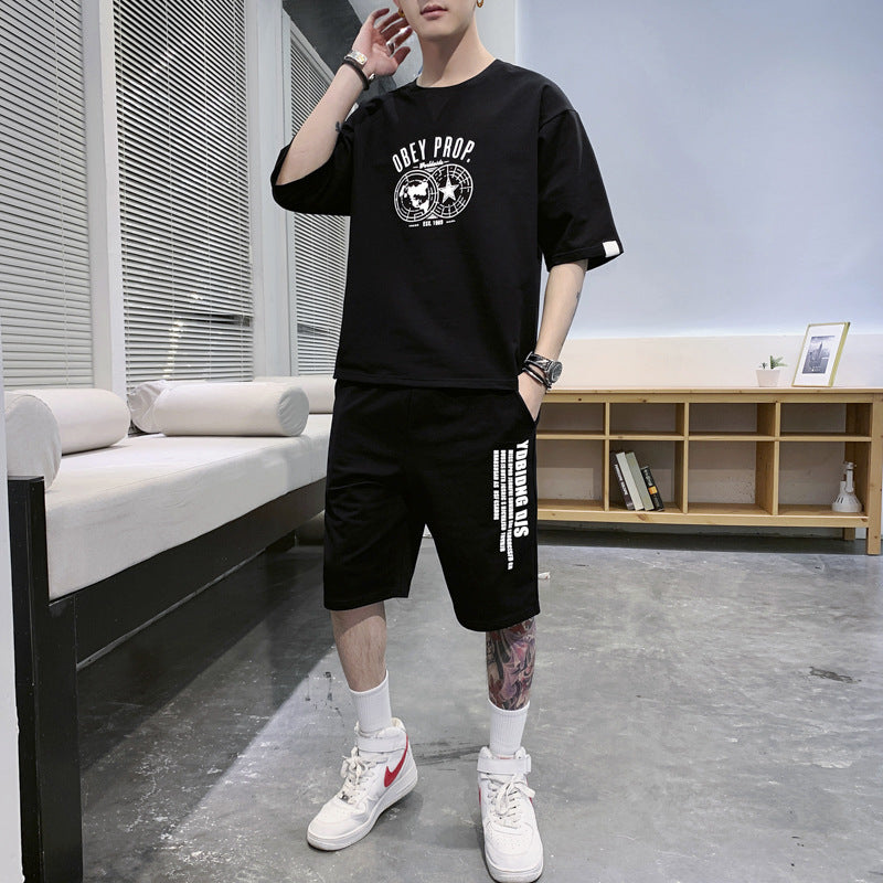 Men’s Summer Sportswear Set – Casual T-Shirt & Shorts Suit