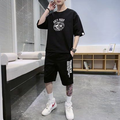 Men’s Summer Sportswear Set – Casual T-Shirt & Shorts Suit