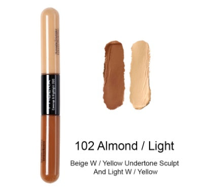 "Double Head Liquid Concealer Natural Color Brightening Full Coverage Makeup"