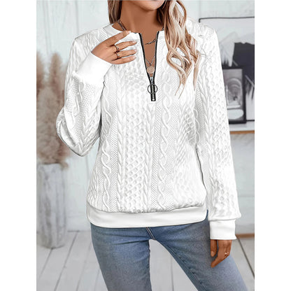Women’s Textured Half Zip Pullover Sweatshirt