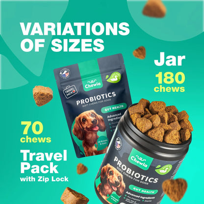 Dog Probiotics & Digestive Enzymes – Gut Health, Immunity & Allergy Support (180 Chews)