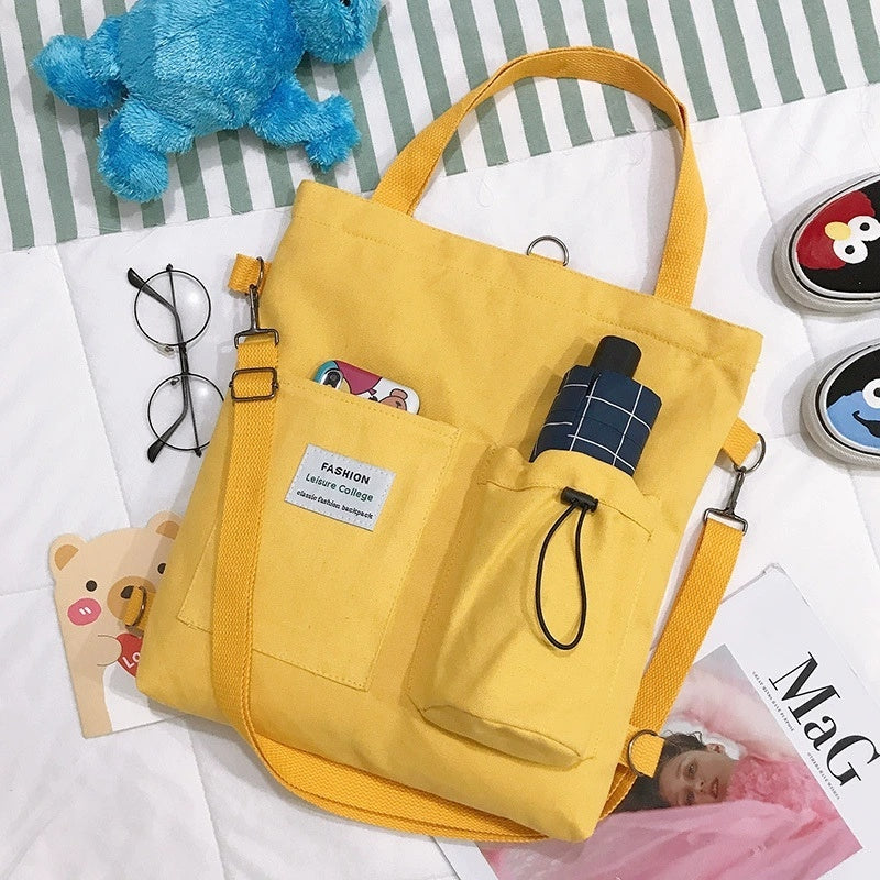 Harajuku Canvas Student Backpack with Pockets
