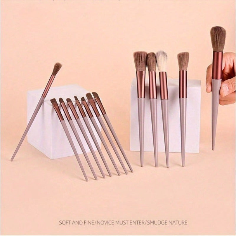 13pcs Makeup Brush Set – Soft & Fluffy Professional Beauty Kit with Foundation, Powder, Eyeshadow, Kabuki Brushes & Sponge