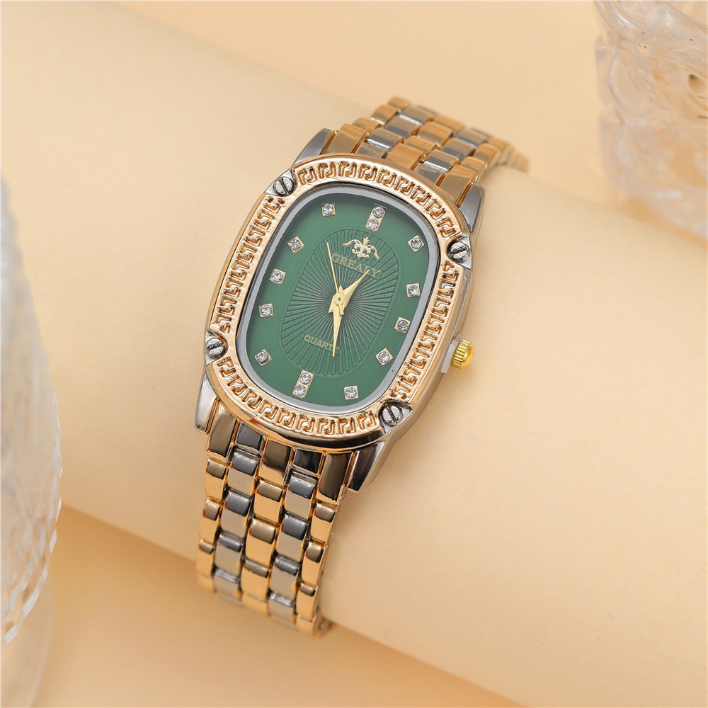 Rhinestone Luxury Oval Dial Watch