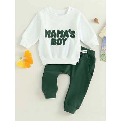 Toddler Boy “Mama’s Boy” Sweatshirt & Pants Outfit Set