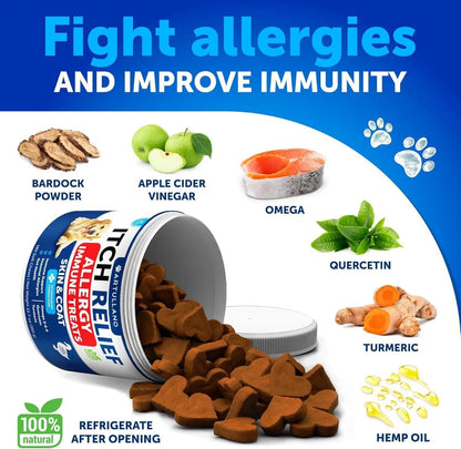 Probiotics for Dogs – Gut Health, Allergy & Immunity Support with Digestive Enzymes & Prebiotics, 180 Chews