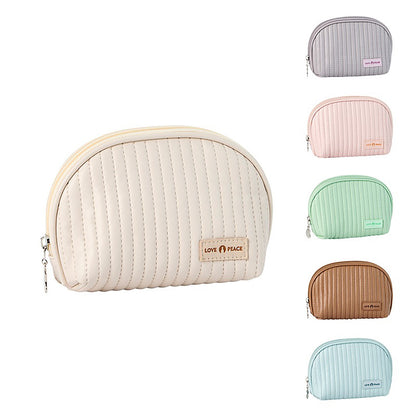 Round Cake Cosmetic Travel Bag Set Waterproof PU