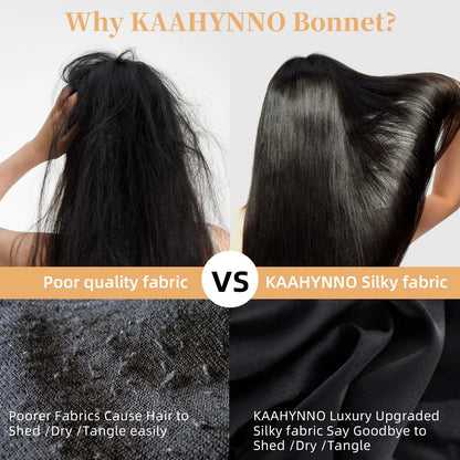 Silk Satin Sleep Bonnet – Black Hair Cap for Women & Men