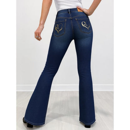 Women’s High-Waist Wide-Leg Vintage Wash Jeans