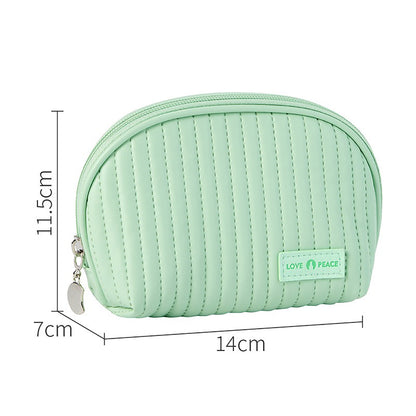 Round Cake Cosmetic Travel Bag Set Waterproof PU