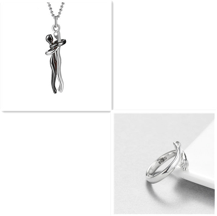 Love Hug Necklace for Couples – Unisex Jewelry Gift for Men and Women