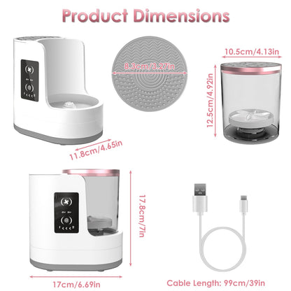 4-in-1 Electric Makeup Brush Cleaner with UV Disinfection & Storage
