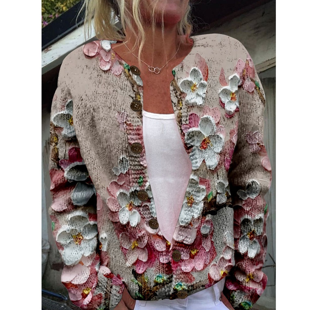 Women’s 3D Printed Knit Cardigan