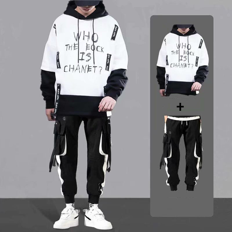 Men’s Long Sleeve Loose Hoodie & Sweatshirt Set