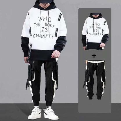 Men’s Long Sleeve Loose Hoodie & Sweatshirt Set