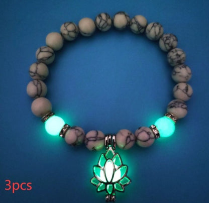 Luminous Lotus Natural Stone Healing Bracelet