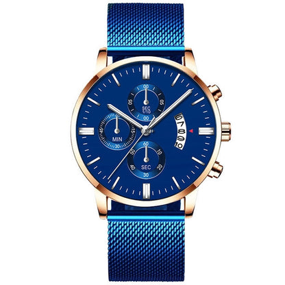 Men’s Luxury Business Quartz Watch – Mesh Band Design