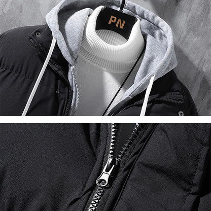 Men’s Hooded Winter Jacket – Thick Windproof Cotton Coat