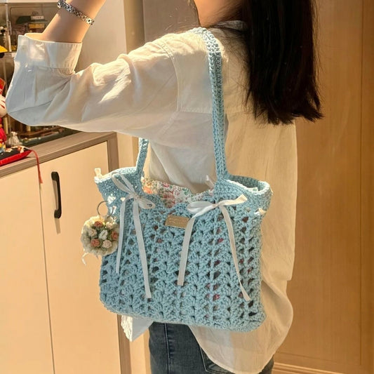 Women’s Handmade Summer Floral Woven Bag