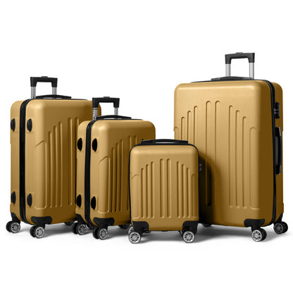 Vertical Striped 4-in-1 Luggage Set – Durable Travel Suitcase