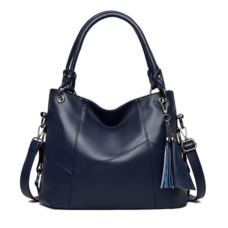 Women’s Large Capacity Leather Tassel Handbag