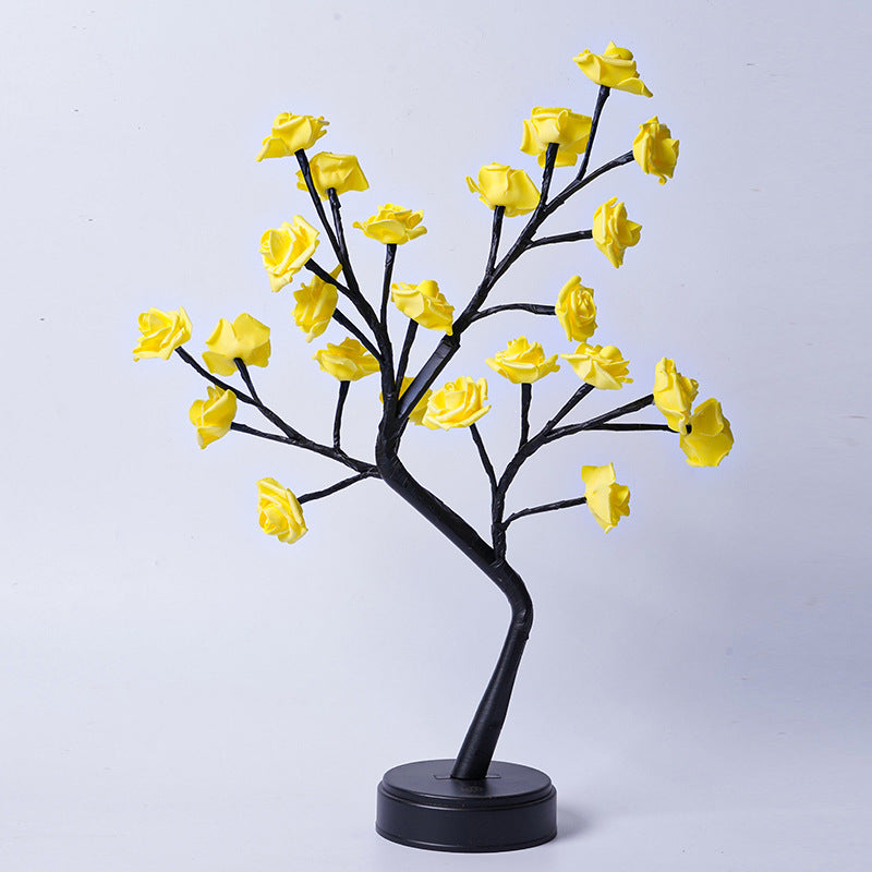 Flower Tree Rose Table Lamp – USB Fairy Night Light for Home & Gifts