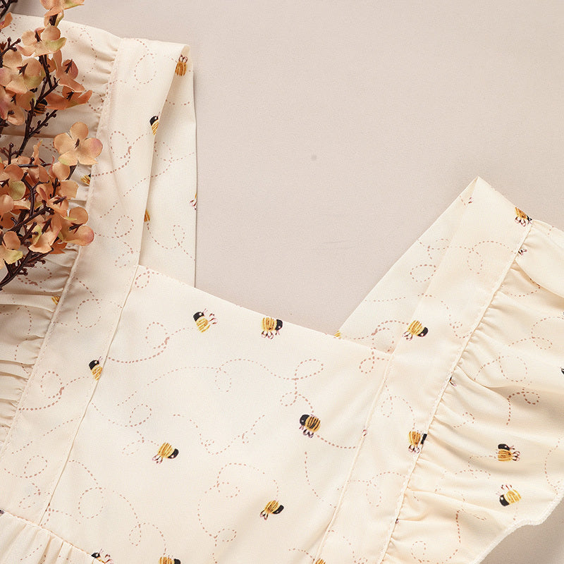 Baby Girl Bee Romper 1st Birthday Outfit Infant Bubble Romper