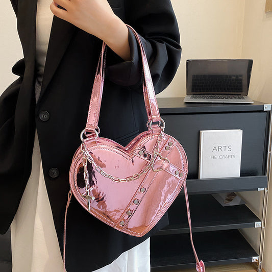 Women’s Heart Chain Large Shoulder Bag