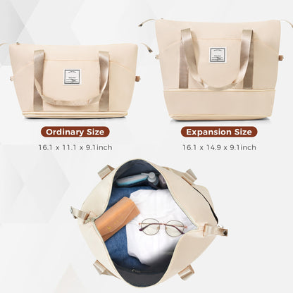 4-Piece Luggage Set with USB Port & Spinner Wheels – Beige