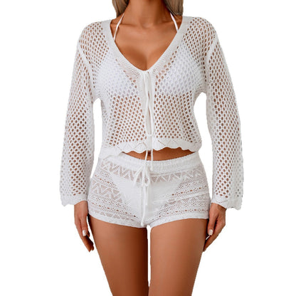 Women’s Cotton Hollow Cardigan Blouse