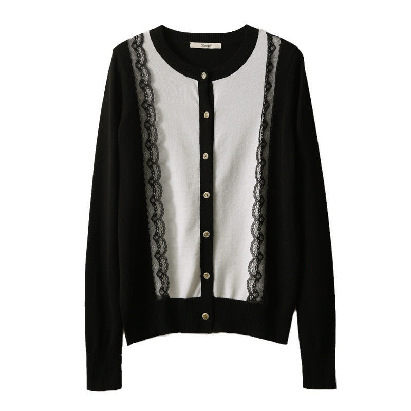 Women’s Slim Lace Patchwork Cardigan