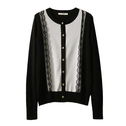 Women’s Slim Lace Patchwork Cardigan