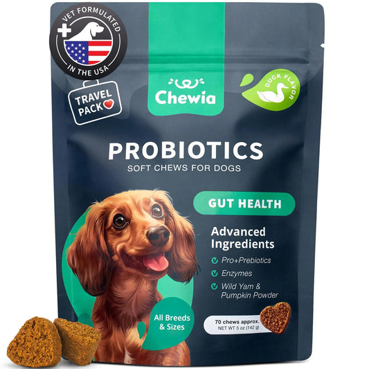 Dog Probiotics & Digestive Enzymes – Gut Health, Immunity & Allergy Support (180 Chews)