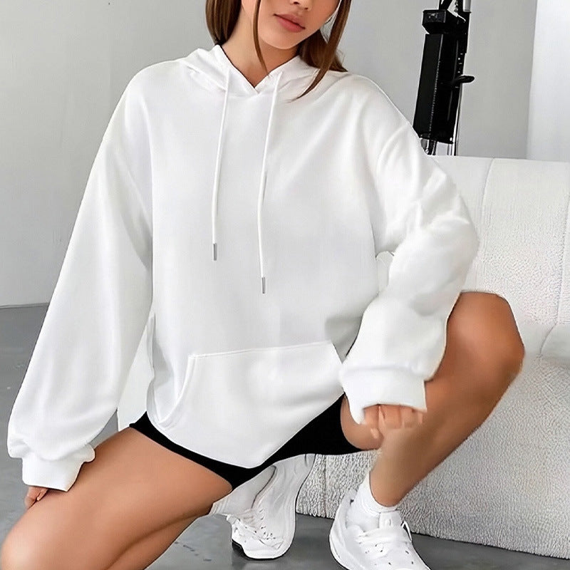 Women’s Loose Fit Drawstring Sweatshirt with Pockets