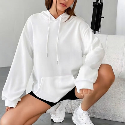 Women’s Loose Fit Drawstring Sweatshirt with Pockets