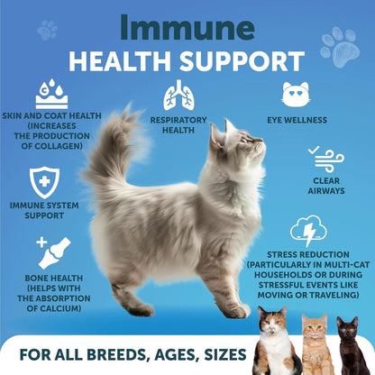 L-Lysine Powder for Cats – 900mg Immune Support Supplement for Respiratory & Eye Health with Taurine