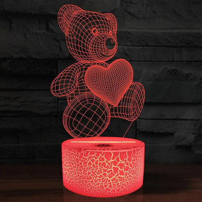 3D LED Night Lamp – USB Acrylic Neon Light for Home & Gifts