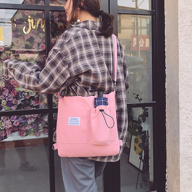 Harajuku Canvas Student Backpack with Pockets