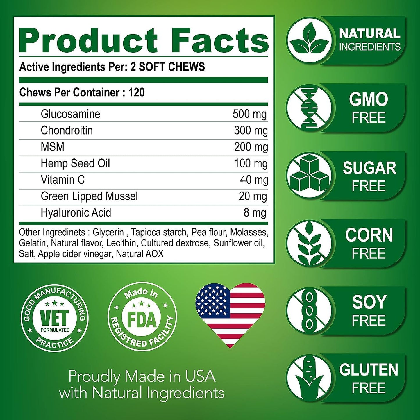 Pet Hip & Joint Supplement with Chondroitin – Support Mobility & Joint Health for Dogs