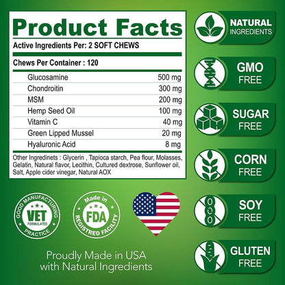 Pet Hip & Joint Supplement with Chondroitin – Support Mobility & Joint Health for Dogs