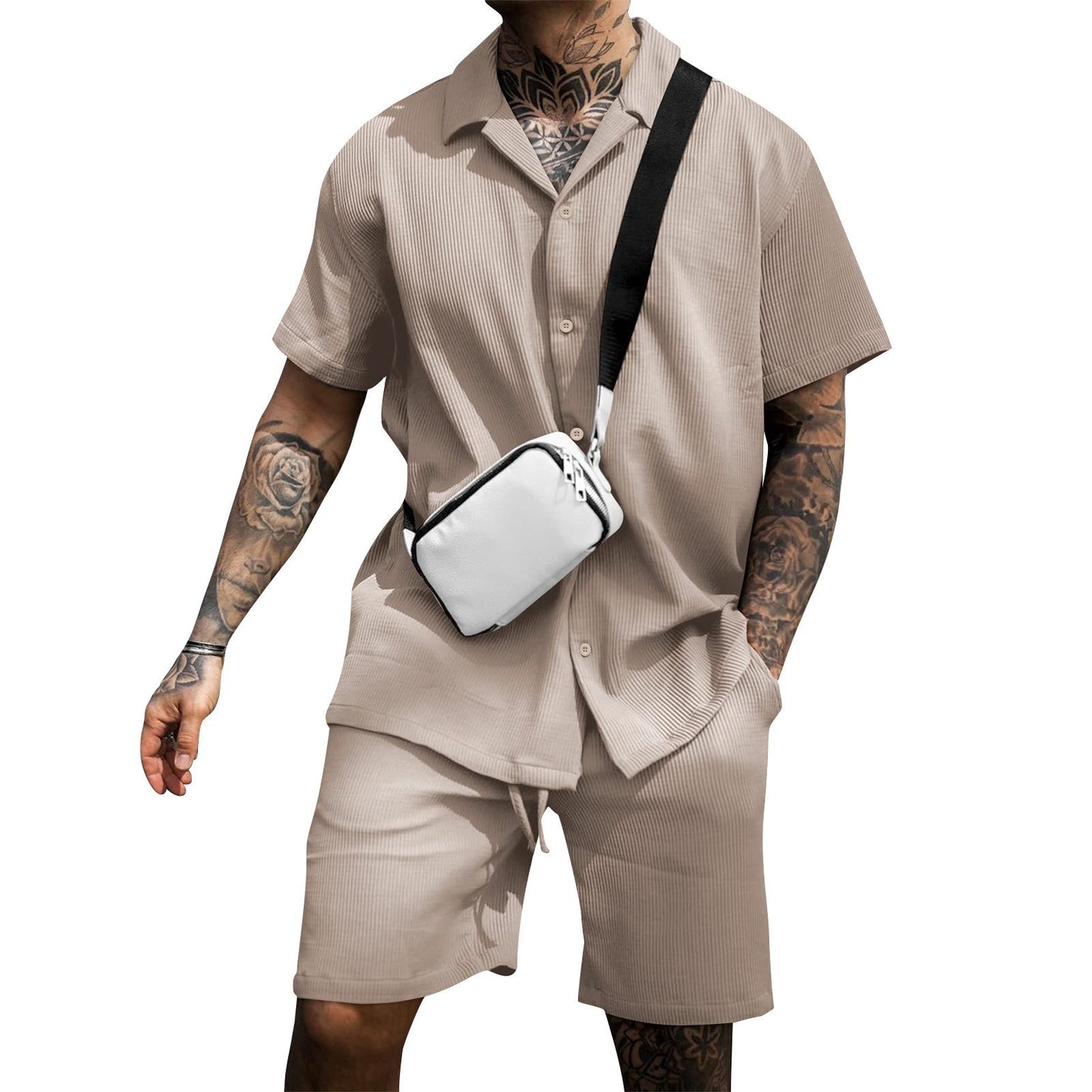 Men’s Casual Polo Short Set – Short Sleeve Shirt & Shorts Two-Piece Summer Outfit