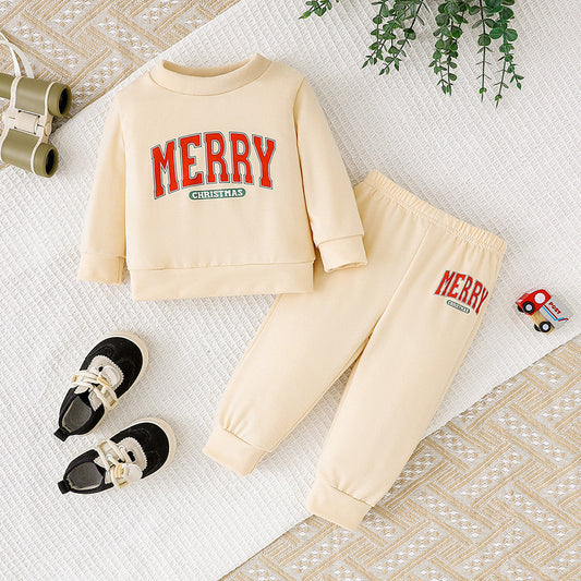 Baby Girls 2-Piece Christmas Outfit – Sweatshirt & Pants