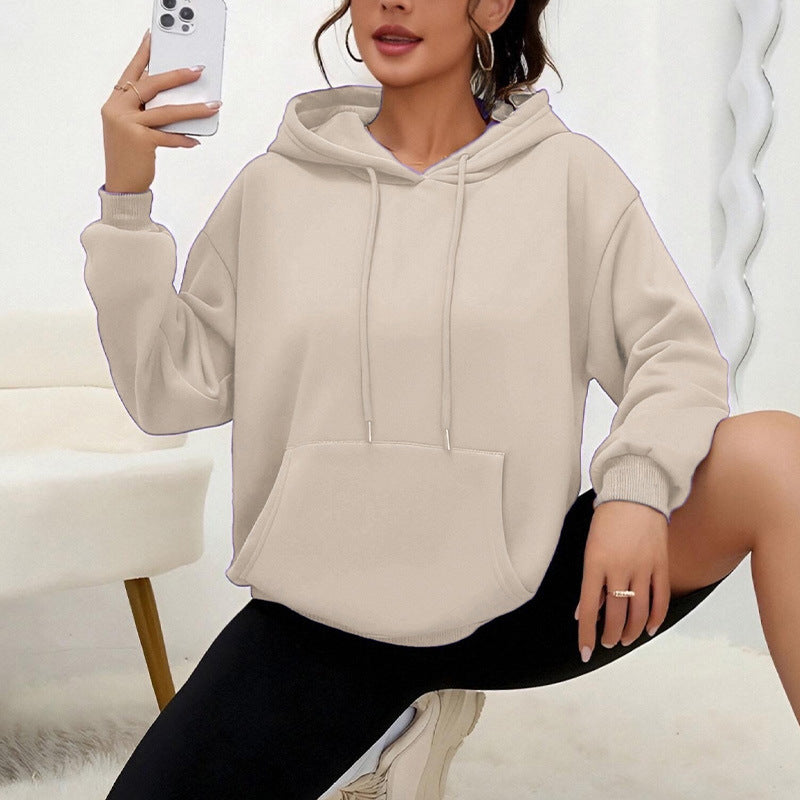 Women’s Loose Fit Drawstring Sweatshirt with Pockets