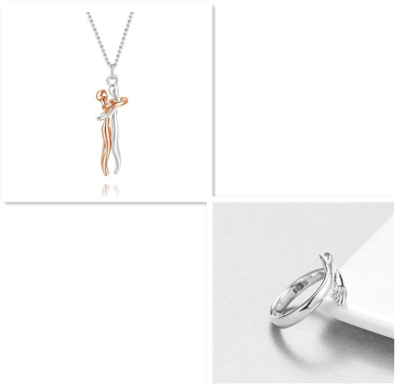 Love Hug Necklace for Couples – Unisex Jewelry Gift for Men and Women