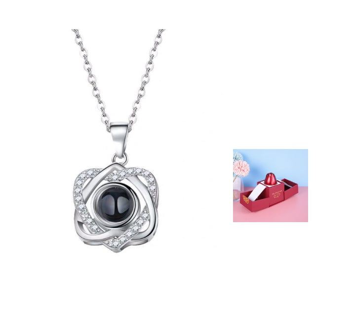 Valentine’s Day Metal Rose Jewelry Box – Necklace Gift
