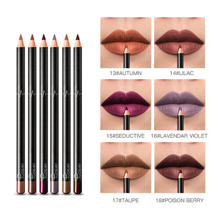 36-Color Waterproof Lip Liner Set – Non-Smudge Nude Shades