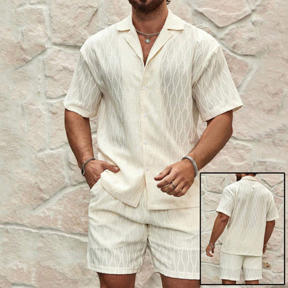 Men’s Casual Summer Tracksuit – Shirt & Shorts Set